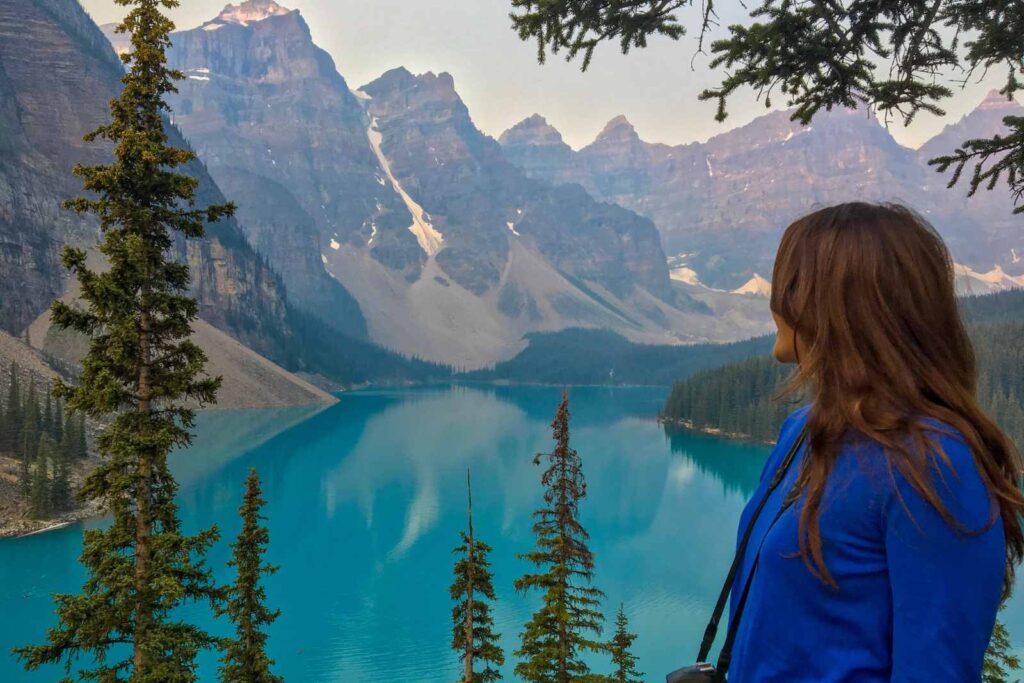 el lago moraine, el lago más lindo de banff y canada.