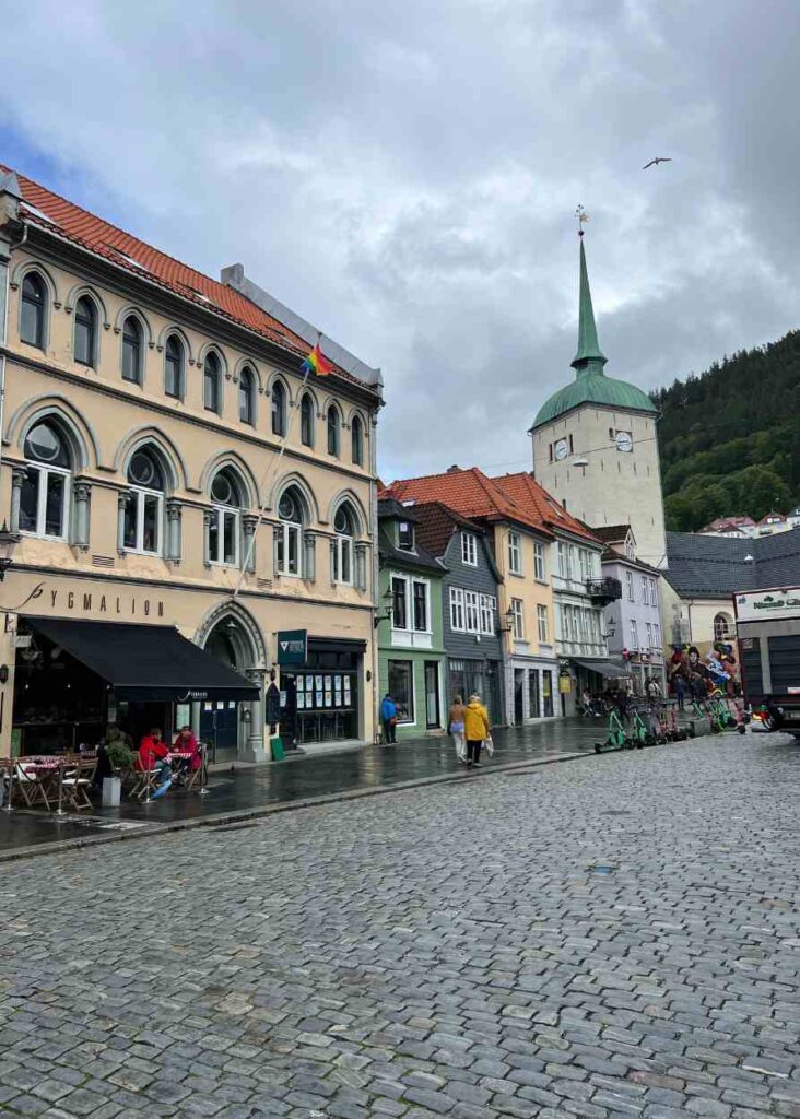 El centro de Bergen, Noruega