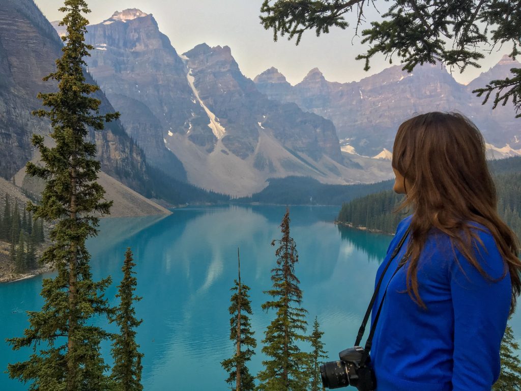 el lago moraine, uno de los lagos que hay que visitar en Banff, para ilustrar el post cómo llegar a banff