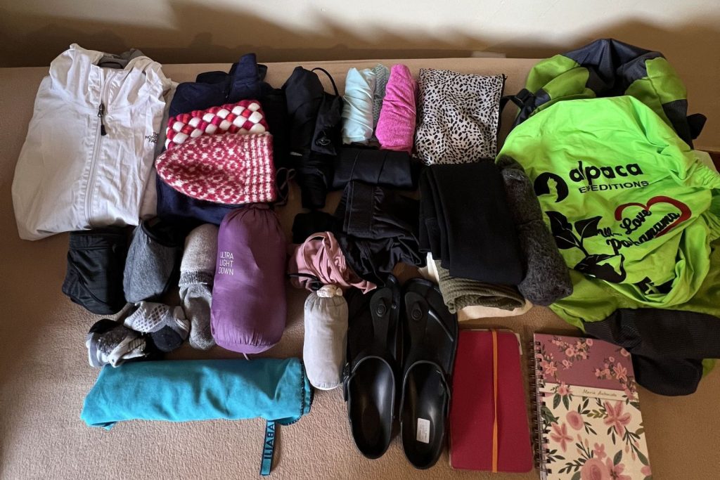 la ropa que llevé al camino a salkantay