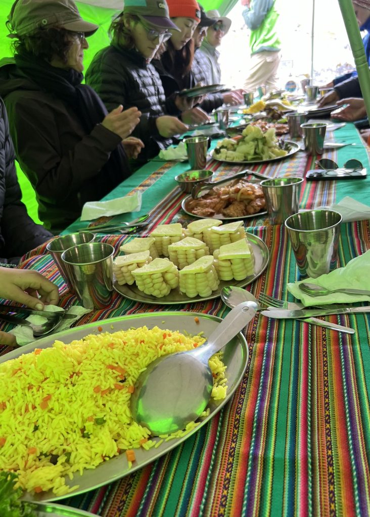 comida durante el trek