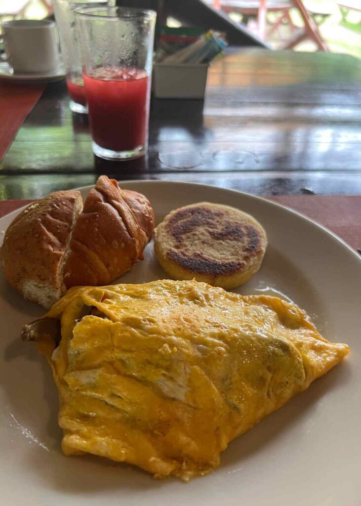 el desayuno del camping en el tayrona