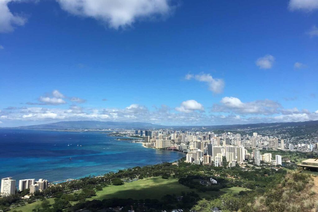 Vistas de Waikiki desde Diamond Head