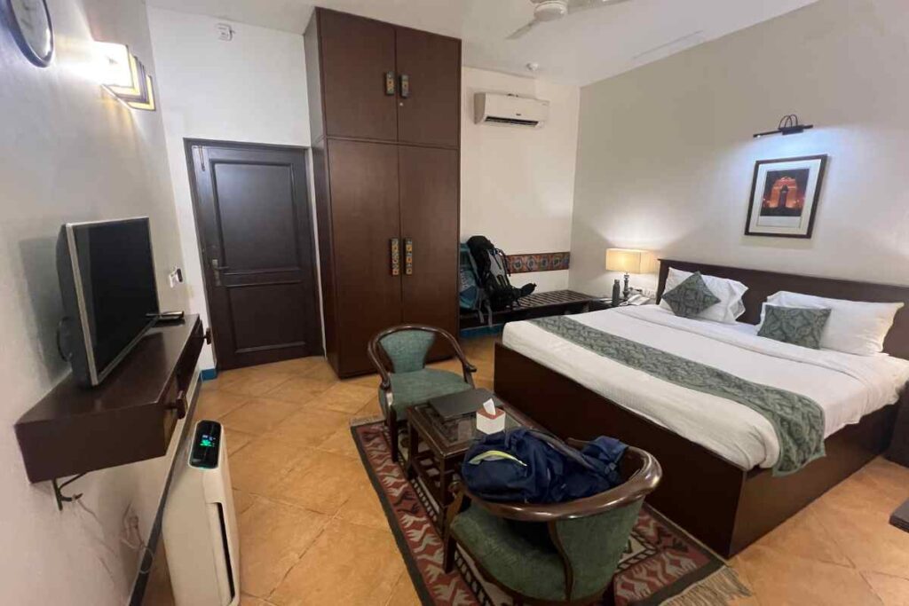 Foto del mi hotel en Delhi que encontré usando estos consejos para elegir hoteles en India y no cagarla