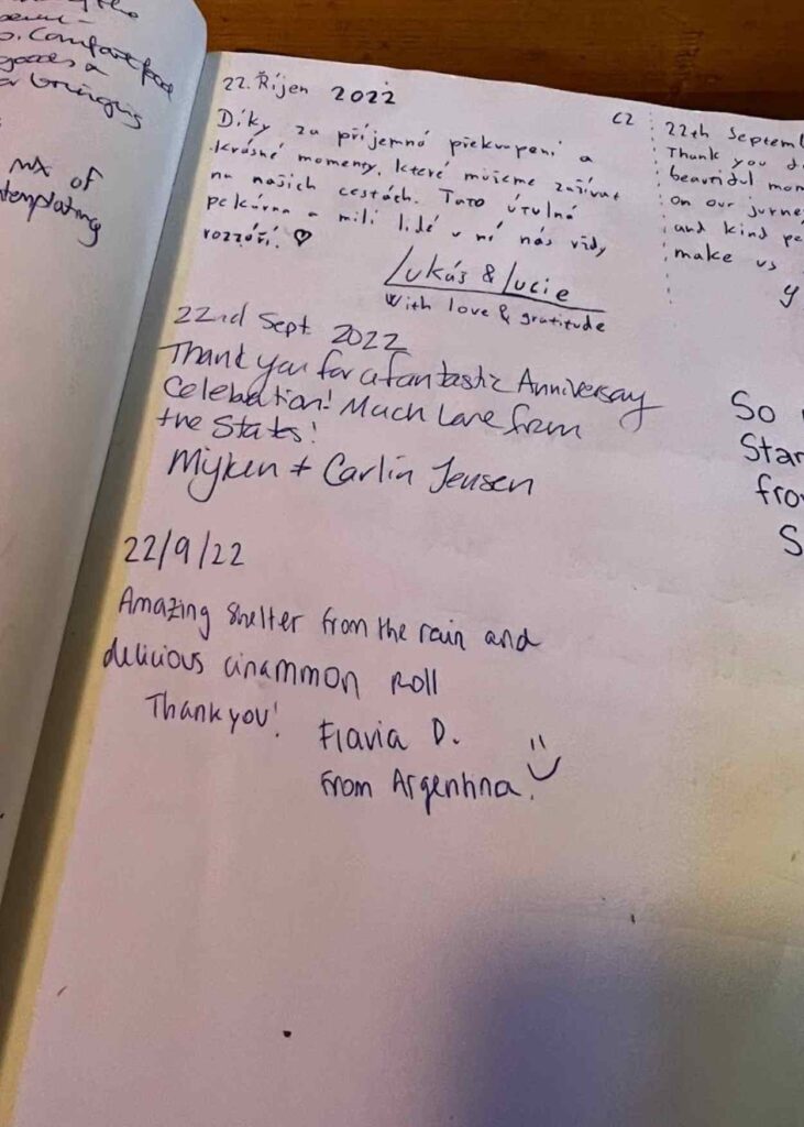 El libro de invitados de la panaderia de A