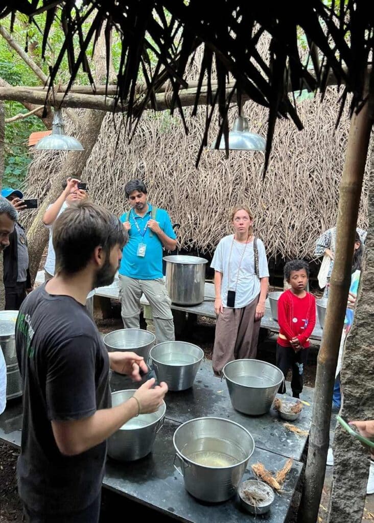 Lavando los platos en Sadhana Forest