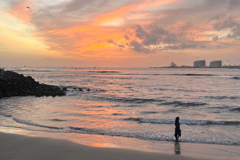 un atardecer en Kochi Kerala