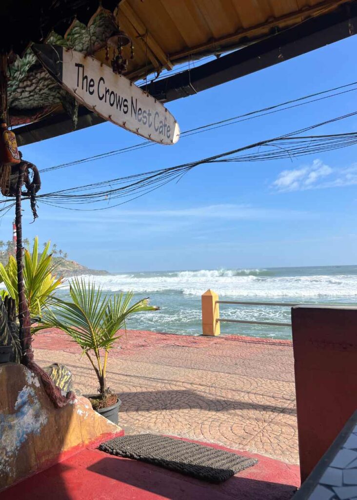 vista desde un restaurant que da al mar en Kovalam