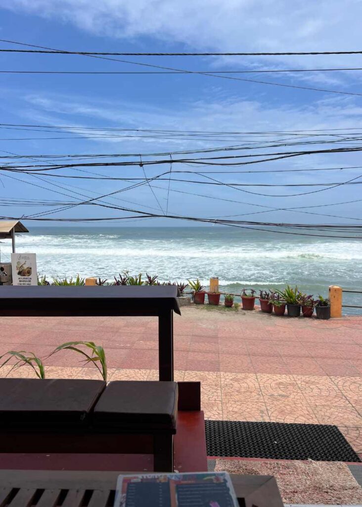 vista desde un restaurant que da al mar en Kovalam